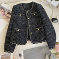 Women's Autumn and Winter New Beauty Temperament Short Style  Versatile Suit Coat Plus Size Jacket Tweed Top