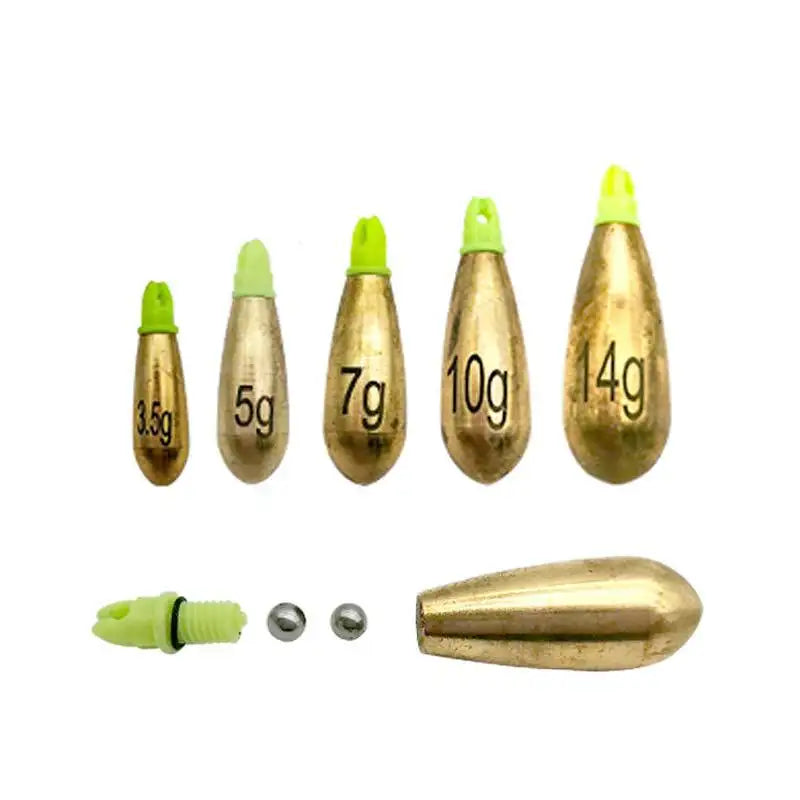 Manufacturer Wholesale Adjustable Oval Copper Pendant Fishing Sinkers Counterweight Bead Rod Accessories for River Fishing