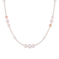 New Arrival 925 Sterling Silver Necklace 18k Gold Vermeil White and pink Pearl Necklace for Mother Gift