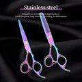 Professional Japanese Stainless Steel Beauty Razor Hair Barber Scissors Sharp Blade Rubber Handle for Salon Hair Cutting Shear