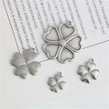 Stainless Steel Love Heart Four-leaf Clover Five-leaf Grass Do Old Pendant Necklace Bracelet Diy Taige Jewelry Jewelry Accessor