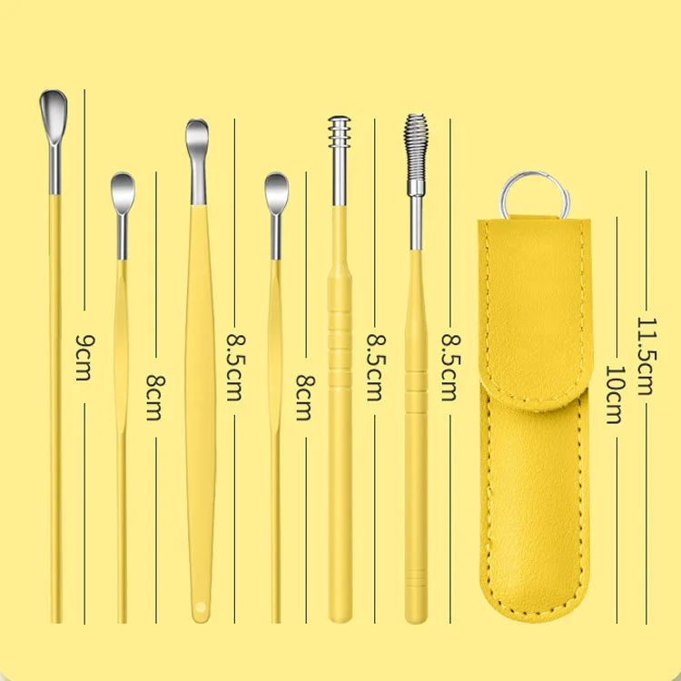 6pcs Ear Spoon Ear Picking Tool Spring Earwax Cleaner Tool Set to Clean the Ears