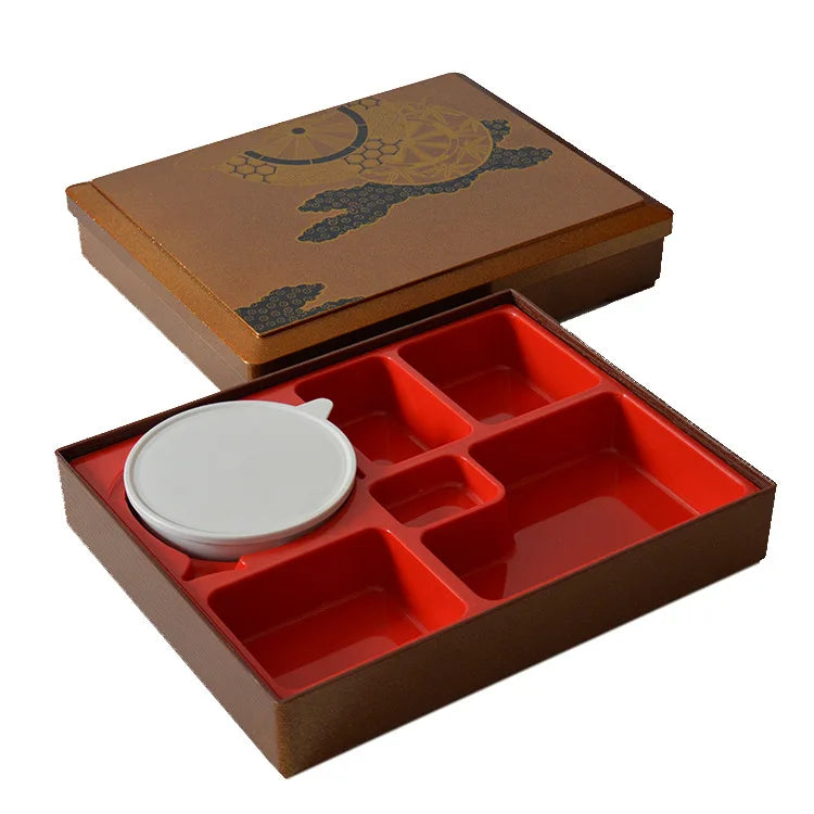 6 Compartments Lunch Container Portable Plastic Bento Box Microwavable Lunch Boxes with Lids Multi-use Food Storage Container