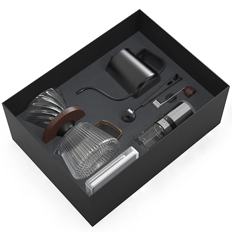Hot Sale Customable LOGO Pour Over Coffee Maker Grinder Pot Table Gifts Coffee Set with 100% High Premium Gift Box Packaging