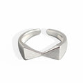 TYJ061 Adjustable Finger 925 Silver Ring for Women 925 Sterling Silver Brushed Bowknot Minimalist Band Ring