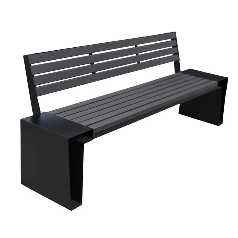 Outdoor Park Modern Recycled Plastic Wood Bench Seat Outside Street 4 Seater Bench Seating Public Garden Patio Bench Chair