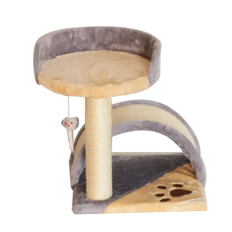 Small Eco-Friendly Sisal Cat Scratch Board Durable Jumping Platform Wear-Resistant Integrated Cat Tree Nest Boxed Pet