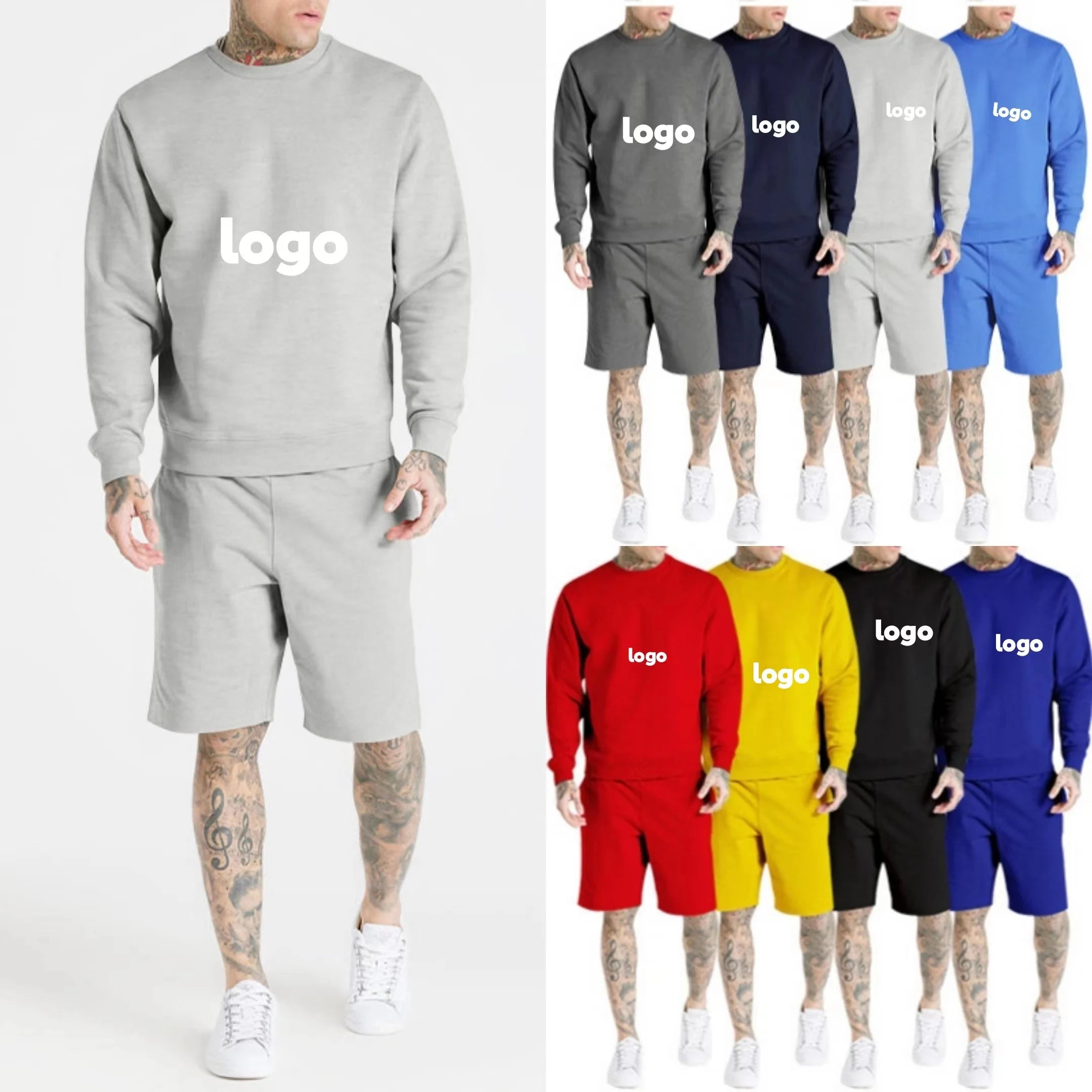 Fashion Stringless Plus Size Custom  Graphic Pullover Custom Logo Sweatpants and Hoodie Sets