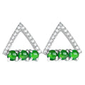 S925 Silver Inlaid Natural Jadeite Earrings Fashion Simple Earrings Ladies Jewelry