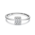 925 Sterling Silver Baguette CZ Diamond Wedding Ring Square Moissanite Eternity Band Rings for Women for Parties