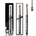 New Design Black Flower Pattern Metal Handle Pure Kolinsky Acrylic Brush Private Label 3D Acrylic Brush for Acrylic Nail Art