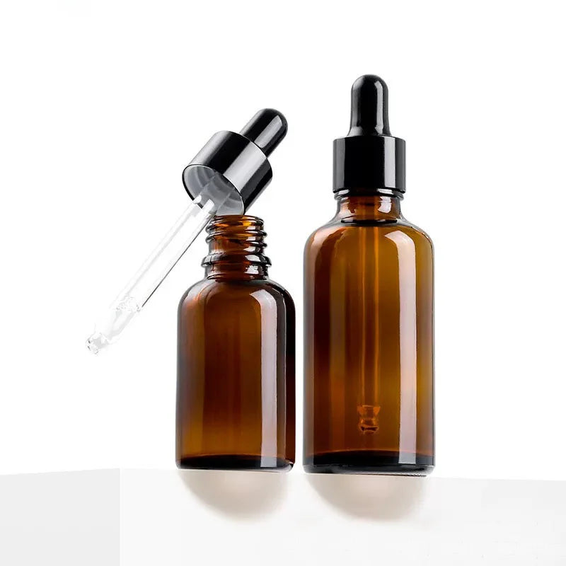 Hot Sale 10ml & 15ml Amber Glass Dropper Bottle with Screw Cap Essential Oil Storage Container