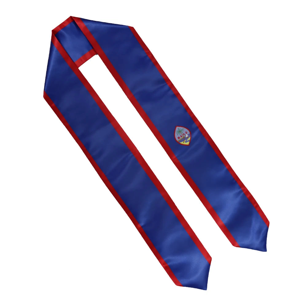 100% Satin Polyester Guam International Study Abroad Adult Graduation Scarf Sash