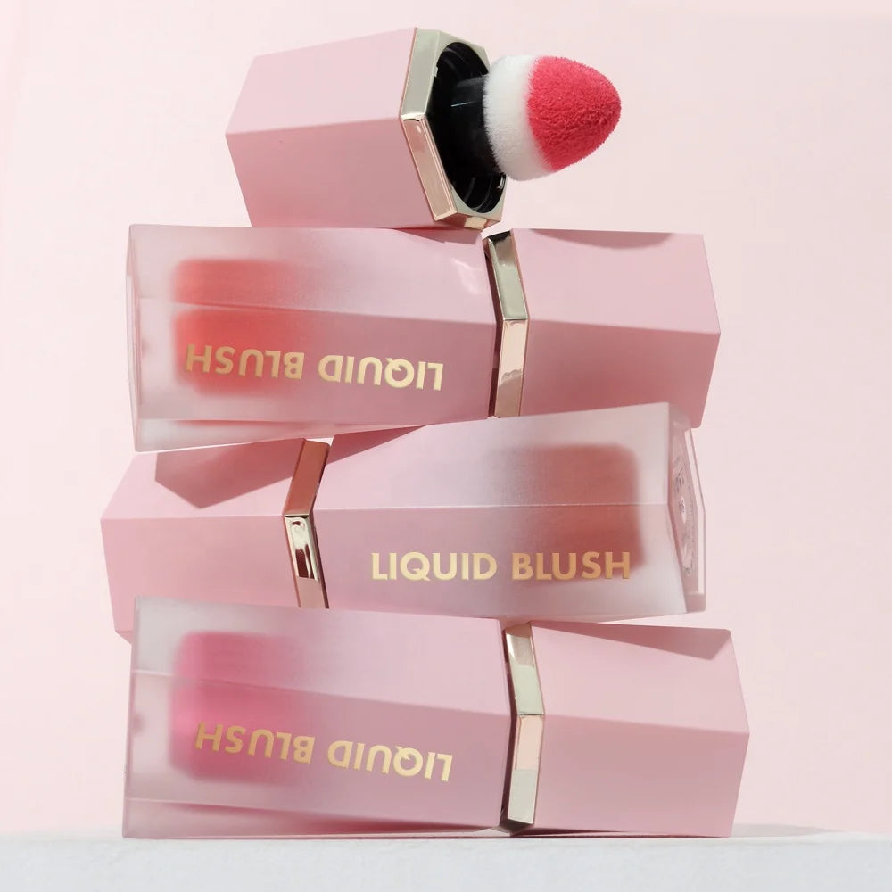 Hot High Pigmented Liquid Cream Blusher Cheeks Tint Waterproof Wholesale Cosmetics Private Label Vegan Makeup Liquid Blush