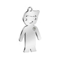 Customizable Stainless Steel Hoop Charm Mirror Polished Diamond Bordered with DIY Logo for Children's Jewelry Making