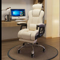 Luxury White Racing Office Chair Comfortable Boss Reclining Swivel Chair Executive Leather Ergonomic Office Chair