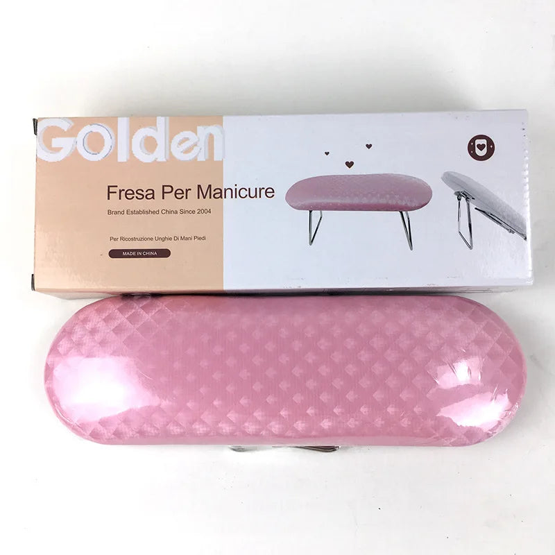 Wholesale Salon Manicure Equipment Nail Art Arm Rest with ABS PU Leather Pillow Manicure Scissors Included
