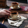 European Ceramic Mini Espresso Coffee Cup and Saucer Set for Tea & Coffee Beverages