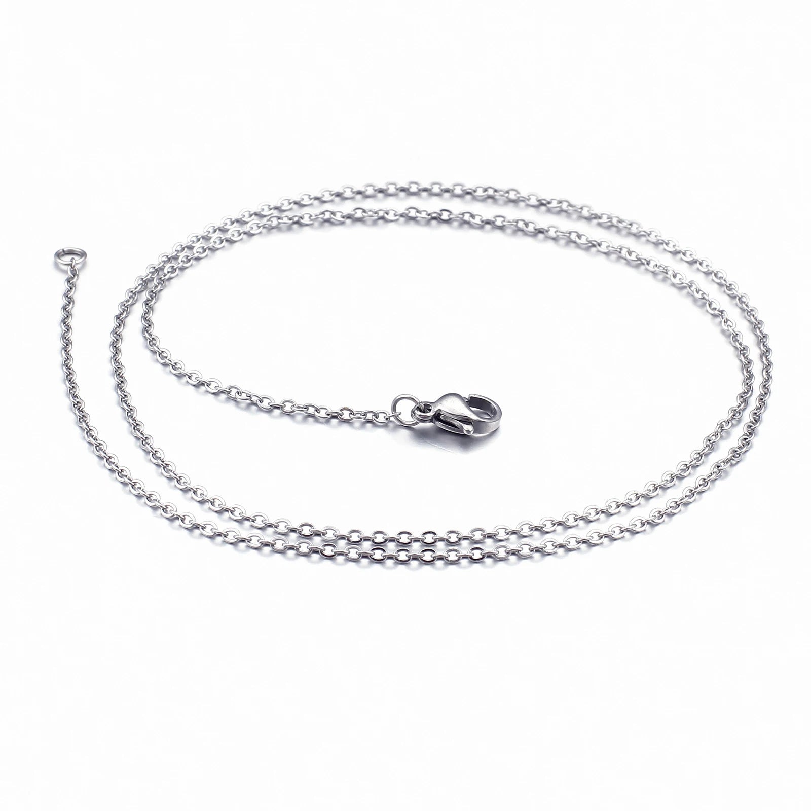 Fashion Stainless Steel O Link Silver Chain Necklace Mens Womens Chain Jewelry Gift
