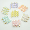 3PCS/set 6cm Glitter Heart Hair Clips for Women Bling Hairpins Resin Star Beads Side Hair Barrettes for Women