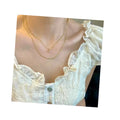 DAIHE New French Style Double-layer Stainless Steel Necklace  Simple and Compact Design