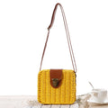 Hot Selling Trendy Ethnic Paper Rattan Handbag Lady's Fashionable Hand Woven Purses with Portable Button Closure for All Seasons