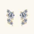 Trendy 925 Sterling Silver Gold Plated Moissanite Earrings Wholesale Flower-Shaped Studs for Weddings Parties and Gifts