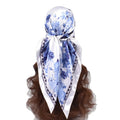 Wholesale 35" Vintage Flower Print Satin Bandana Headscarf Large Silk-Like Square Scarf Bandanas for Women's Outdoor Adventures