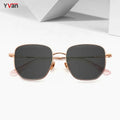 Rose Gold Square Polarized Unisex Sunglasses Titanium Frame Thin Vintage Full Rim Sun Protection Solar Shade