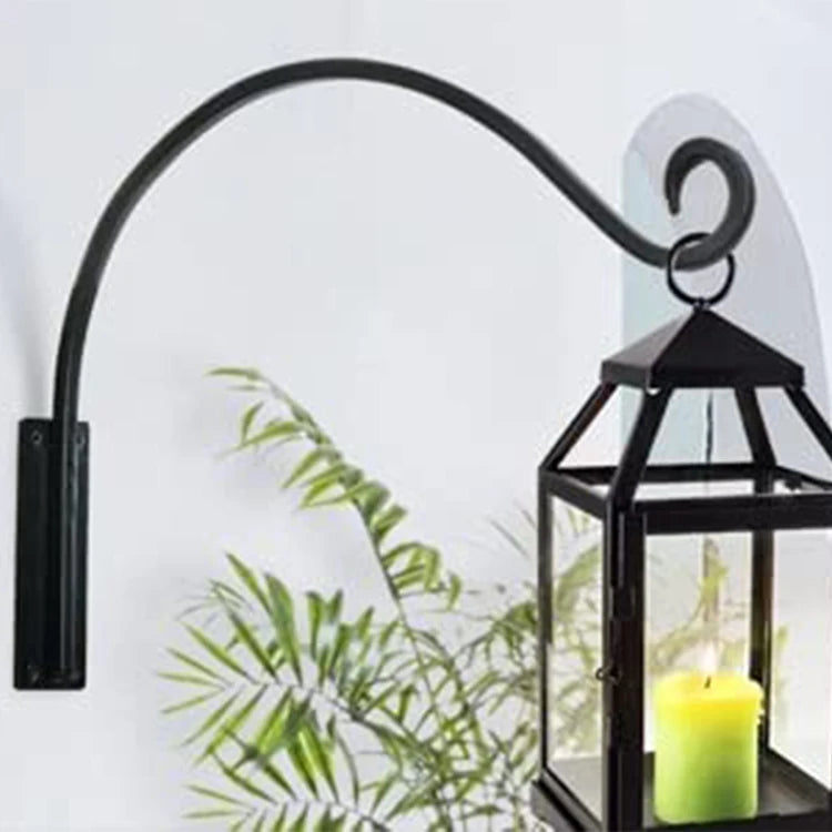 JH-Mech Metal Hanging Plant Hook Basket Bracket Single Triangle Outdoor Structure Bird Feeder Wind Chime Construction Lantern