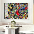 Music Graffiti Wall Art Abstract Canvas Poster Crystal Porcelain Painting