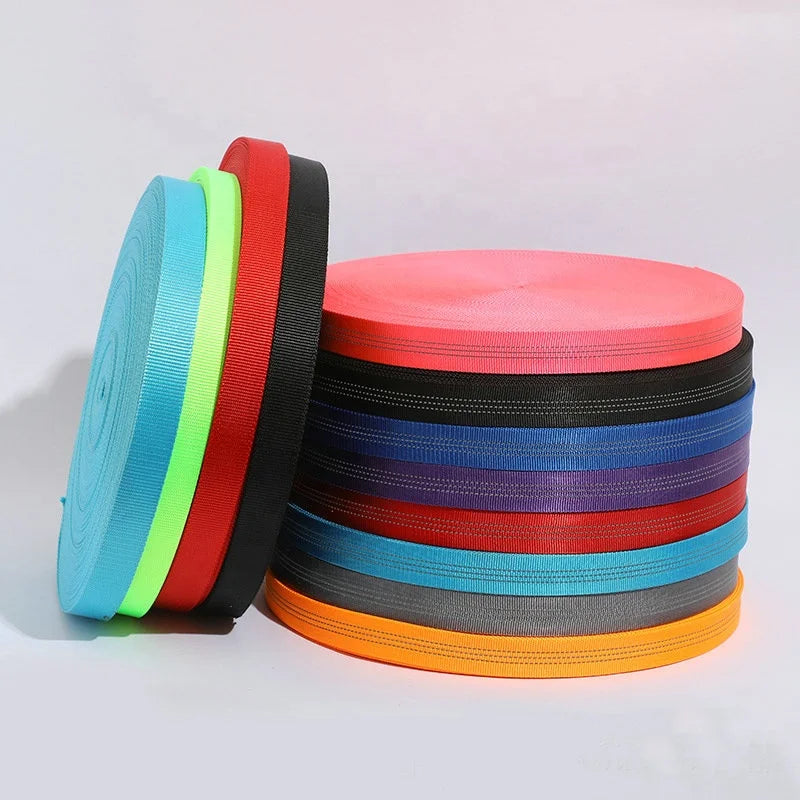 Wholesale 1'' Double Layer Striped Twill Embroidered High Tenacity Nylon/Polyester Webbing Straps for Dog Collar