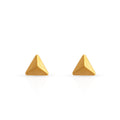 Chris April 316L Stainless Steel Pvd Gold Plated Geometric 3D Triangle Pyramid Stud Earring