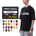 2024 New Oversized 250g Heavy Cotton Solid Color Blank Round Neck Short-sleeved T-shirt Custom logo Printing Mens Tshirts