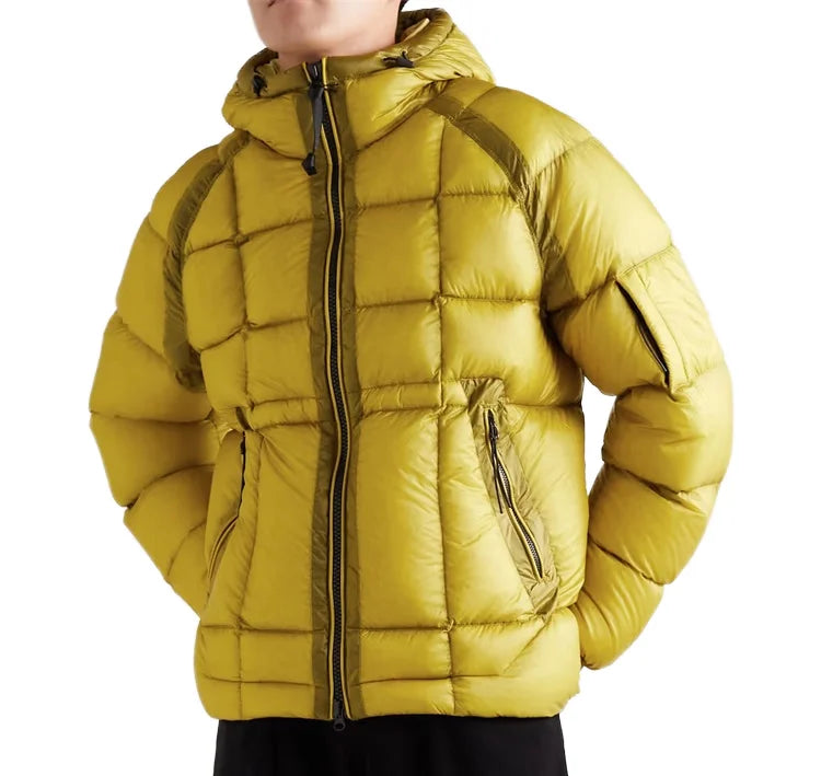 2025 Custom Men's Quilted Down Coat Old Vintage 90% Down Hooded Zipper Closure Casual Trench Outerwear OEM ODM Down Jacket