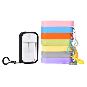Customized Color Silicone Case Petg Abs Plastic Cell Phone Keychain Hand Sanitizer Spray Bottle Credit Card Pump Sprayer Perfume