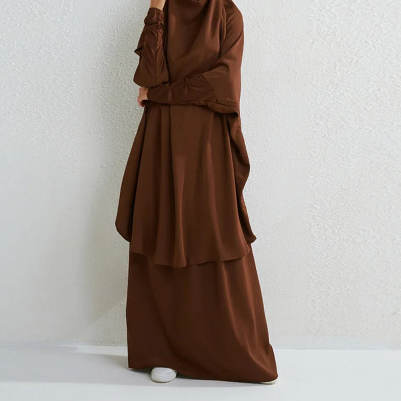 Modest Women's Dress Plus Size Wholesale Women's Djellaba Suit Eid Ramadan Islam Muslim Solid Women's Dress