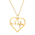Wholesale Romantic Love Heart 18K Gold Plated Stainless Steel Pendant Necklace Trendy Link Chain Unisex Valentine Anniversary