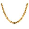 Fashion Chic Stainless Steel Double Rows Cuban Link Wheat Chain 6.5mm Wide 45+5cm Necklace Silver and Gold Men Women