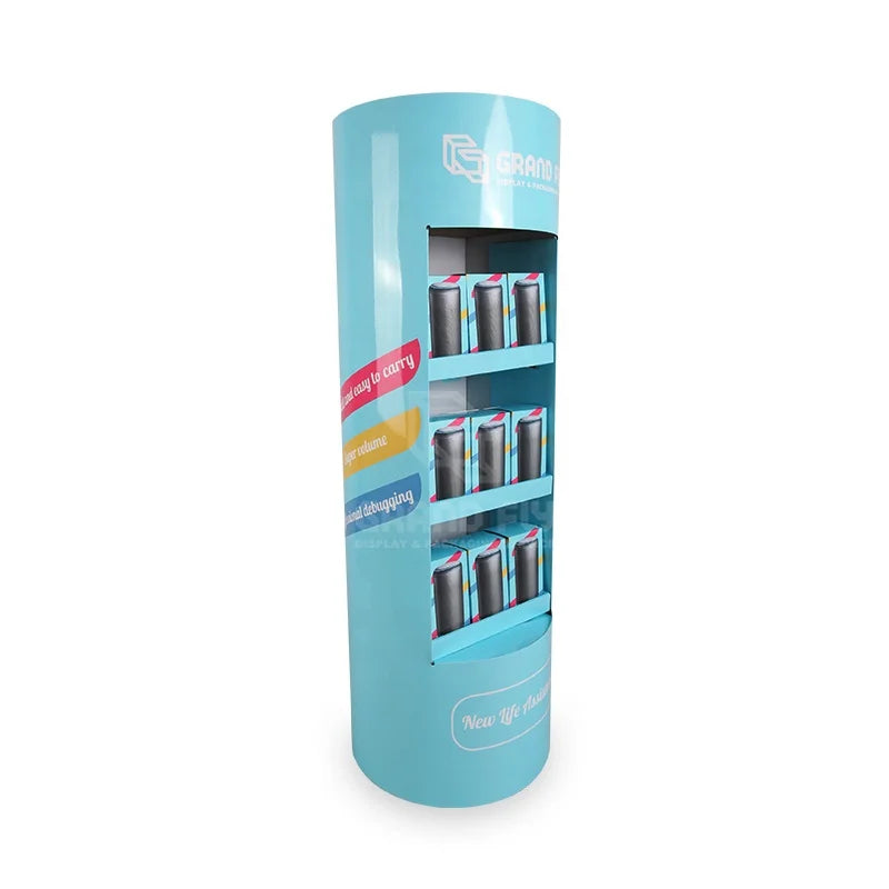 New Creative Advertising POS Supermarket Display 3 Tiered Cardboard Store DisplayPaper Floor Stand for Electronic Products