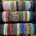 New Arrival Fengshui Natural Genuine Gemstone Round Beaded Healing Crystal Bracelet handmade Men Women Stretchy Beads Bracelet