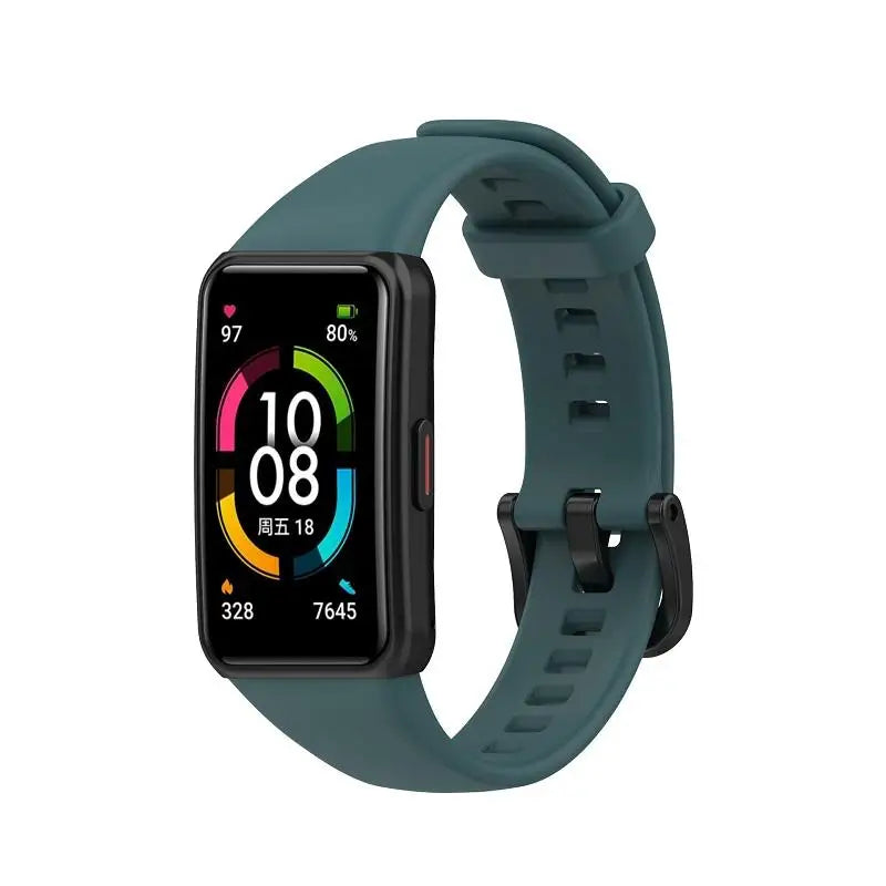 Hot Sale Black Metal Buckle Bracelet Sport TPU Watch Strap Band for Huawei Band 6 Honor Band6