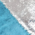 Wholesale Custom Mermaid Reversible Flip Stretch Fabric 5mm Sequins Sky Blue to Silver for Girls Wedding Dresses
