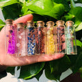 Natural Crystal Bottle Tree Gravel Inside Chips Tumbled Wishing Bottle Crushed Stone Lucky Degaussing for Decoration