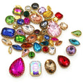 Wholesale 3D Mixed Shape Sewn Glass Loose Rhinestones with Lace Claw for Garment