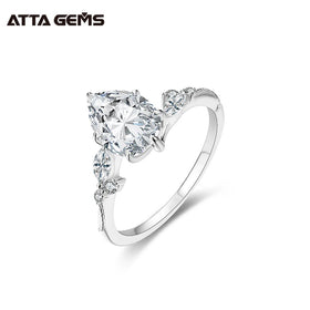 Custom Fine Jewelry 925 Sterling Silver VVS Solitaire Moissanite Wedding Engagement Ring for Women