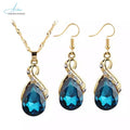 Wholesale Custom Women Fashion Necklaces Jewelry Set Earrings Ethiopian Saudi Drop Crystal Wedding Indian Bridal Jewelry Set