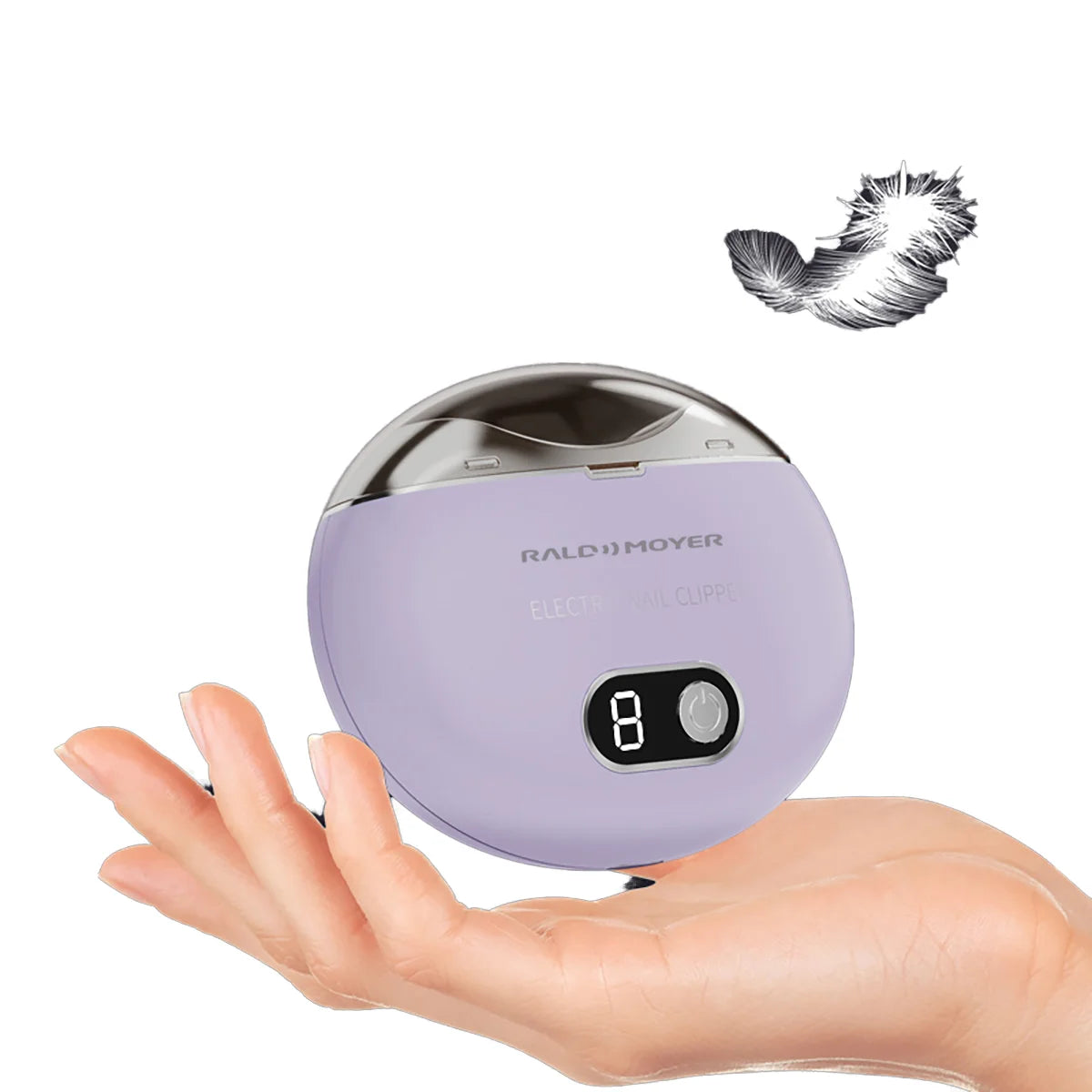 Professional Mini Portable Electric Nail Clippers Automatic Curved Blade Stainless Steel Manicure Cutter with LED Light