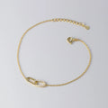 Elegant Korean Fashion 925 Sterling Silver Bracelet Interlocking Chain Gold Plating Zircon for Party Gifts Fine Jewelry