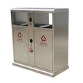 Outdoor Stainless Steel Garbage Can Trash Dumpster Outside Park Street Classified Metal Waste Bin Public Council Recycle Dustbin